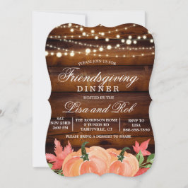 Friendsgiving Landelijke Herfst Pompoen Uitnodigin Kaart