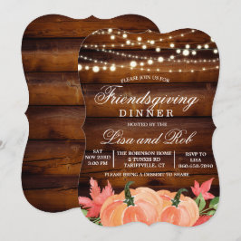 Friendsgiving Landelijke Herfst Pompoen Uitnodigin Kaart