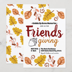 Friendsgiving Leaf Pattern Thanksgiving Kaart