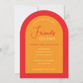Friendsgiving Modern Arch Fall kleuren Sinaasappel Kaart (Voorkant)