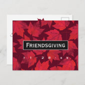 Friendsgiving-najaar Rode Bladeren Uitnodiging Briefkaart (Voorkant / Achterkant)