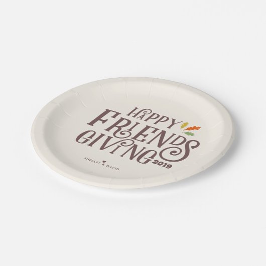 Friendsgiving | Najaarskleur Papieren Bordje (Gekanteld)