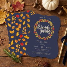 Friendsgiving Navy Herfstbladeren Krans