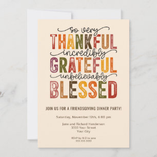 Friendsgiving oogst dinerfeest kaart