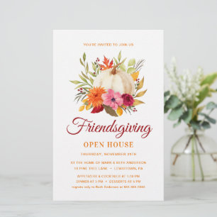 FRIENDSGIVING OPEN HUIS FLORAL PUMPKINS INVITE