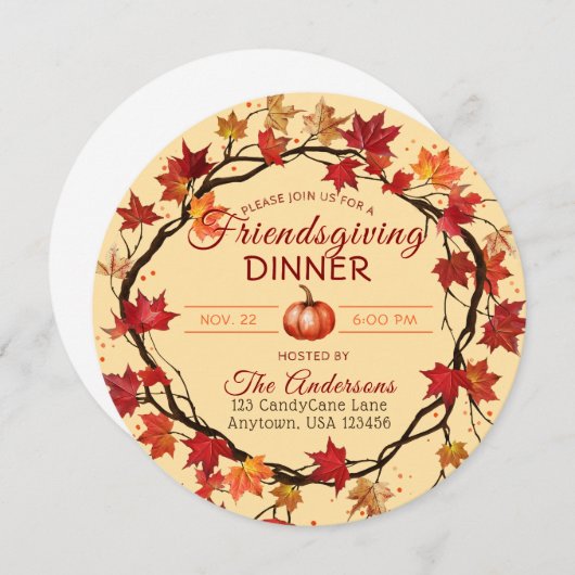 Friendsgiving Papier Kaart (Voorkant / Achterkant)