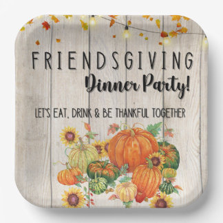 Friendsgiving papieren borden bordje