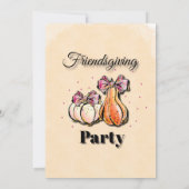 Friendsgiving Party in Oranje Paars Gold Kaart (Achterkant)