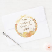 Friendsgiving Party Servies Rustiek Ronde Sticker (Envelop)