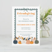 Friendsgiving Pompoen Uitnodiging (Staand voorkant)