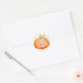 Friendsgiving pompoen waterverf kunst sticker (Envelop)