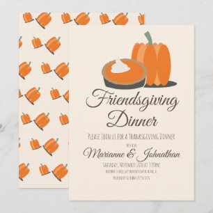 Friendsgiving Pompoentaart Gedempte Thanksgiving Kaart