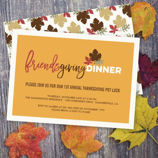 Friendsgiving Pot Luck Thanksgiving Dinner Party Kaart