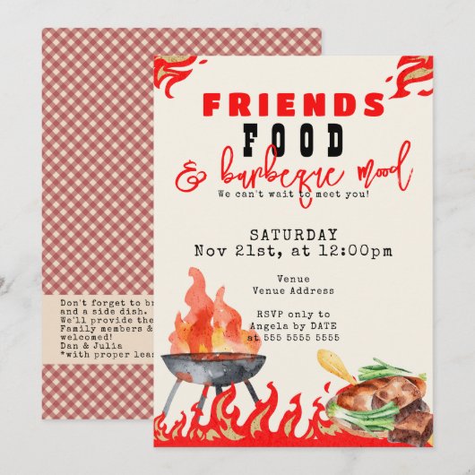 Friendsgiving Potluck BBQ Cook Off Thanksgiving Kaart (Voorkant / Achterkant)