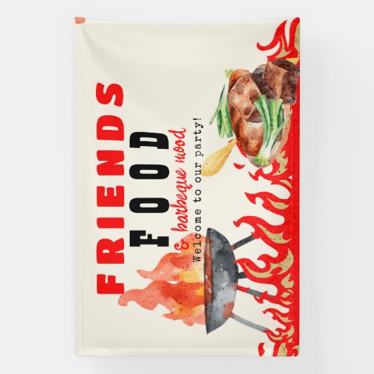 Friendsgiving Potluck BBQ Cook Off Thanksgiving Spandoek (Verticaal)