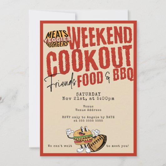Friendsgiving Potluck BBQ & Football Thanksgiving Kaart (Voorkant)