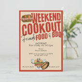 Friendsgiving Potluck BBQ & Football Thanksgiving Kaart (Staand voorkant)