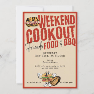 Friendsgiving Potluck BBQ & Football Thanksgiving Kaart