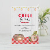 Friendsgiving Potluck Chili Cook Off Thanksgiving Kaart (Staand voorkant)