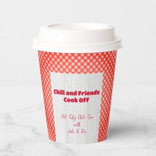 Friendsgiving Potluck Chili Cook Off Thanksgiving Papieren Bekers (Voorkant)