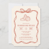 Friendsgiving Potluck Diner Coquette Boog Pompoene Kaart (Voorkant)