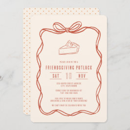 Friendsgiving Potluck Diner Coquette Striktaart Kaart