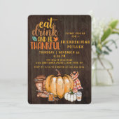 Friendsgiving Potluck Diner Moderne Waterverf Kaart (Staand voorkant)