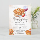 Friendsgiving Potluck Feest Kaart (Staand voorkant)