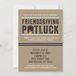 Friendsgiving Potluck Feest Uitnodiging