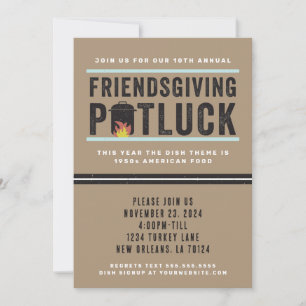 Friendsgiving Potluck Feest Uitnodiging