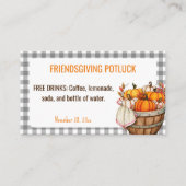 Friendsgiving Potluck Free Drink Card Kortingskaartje (Achterkant)