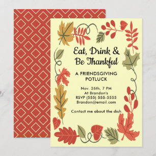 Friendsgiving Potluck Geel Thanksgiving Uitnodigen