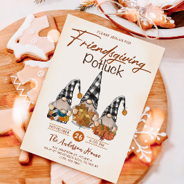 Friendsgiving Potluck Gnomen Herfst Pompoen Kaart