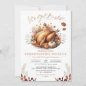 Friendsgiving Potluck Herfst Thanksgiving Diner Kaart (Voorkant)