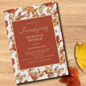 Friendsgiving Potluck Herfstloof Thanksgiving  Kaart