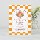 Friendsgiving Potluck uitnodiging (Staand voorkant)