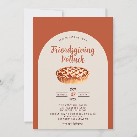 Friendsgiving Potluck uitnodiging (Voorkant)