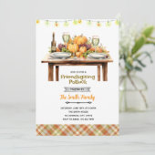 Friendsgiving potluckfeest uitnodiging (Staand voorkant)