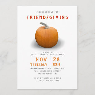 Friendsgiving Pumpkin Modern Kaart