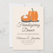 Friendsgiving Pumpkin Pie Muted Thanksgiving Kaart (Voorkant)