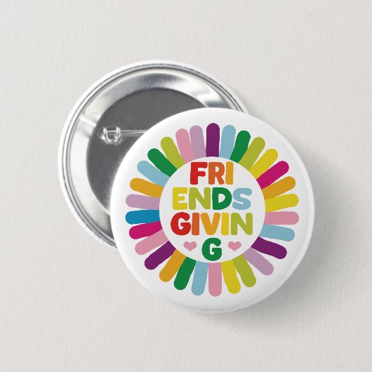 Friendsgiving Ronde Button 5,7 Cm (Voorkant /achterkant)