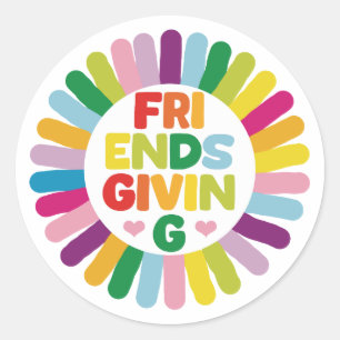 Friendsgiving Ronde Sticker