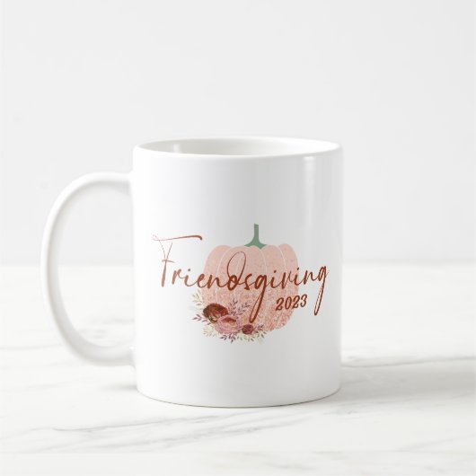 Friendsgiving Roos Gold Glitter Pumpkin Koffiemok (Links)