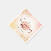 Friendsgiving Roos Gold Glitter Pumpkin Servet (Hoek)