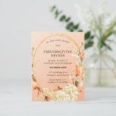 Friendsgiving Rustic Floral Briefkaart Invitation (Staand voorkant)