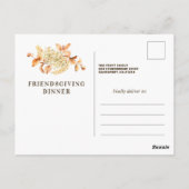 Friendsgiving Rustic Floral Briefkaart Invitation (Achterkant)
