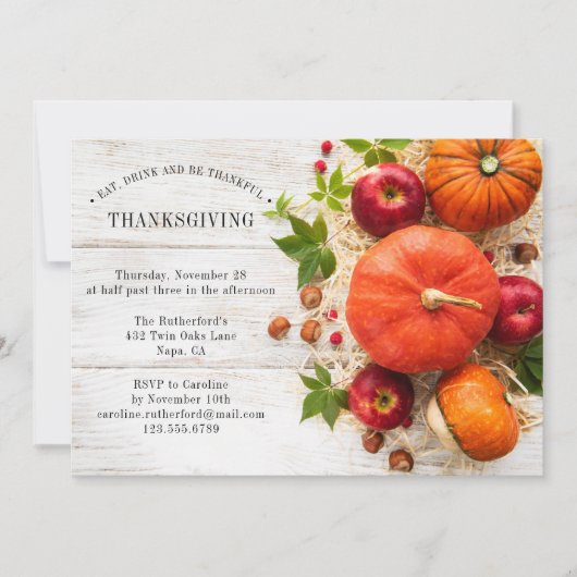 Friendsgiving Rustic Pumpkins | THANKSGIVING Kaart (Voorkant)