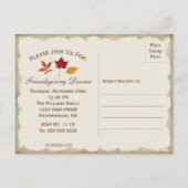 Friendsgiving Save the Date Autumn Leaves Beige Uitnodiging Briefkaart (Achterkant)