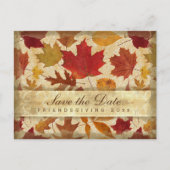 Friendsgiving Save the Date Autumn Leaves Beige Uitnodiging Briefkaart (Voorkant)