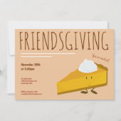 Friendsgiving Smiling Pumpkin Pie Slice Holiday Kaart (Voorkant)